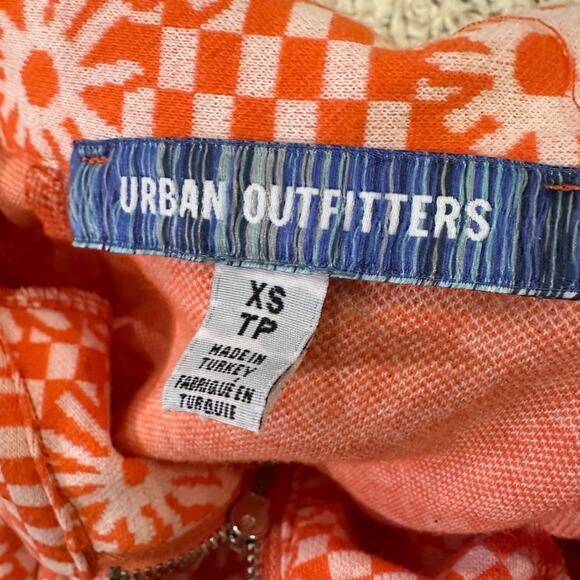 Urban Outfitters Womens XS Orange Daisy Floral Collared Mini Dress Retro 70s - Picture 2 of 8